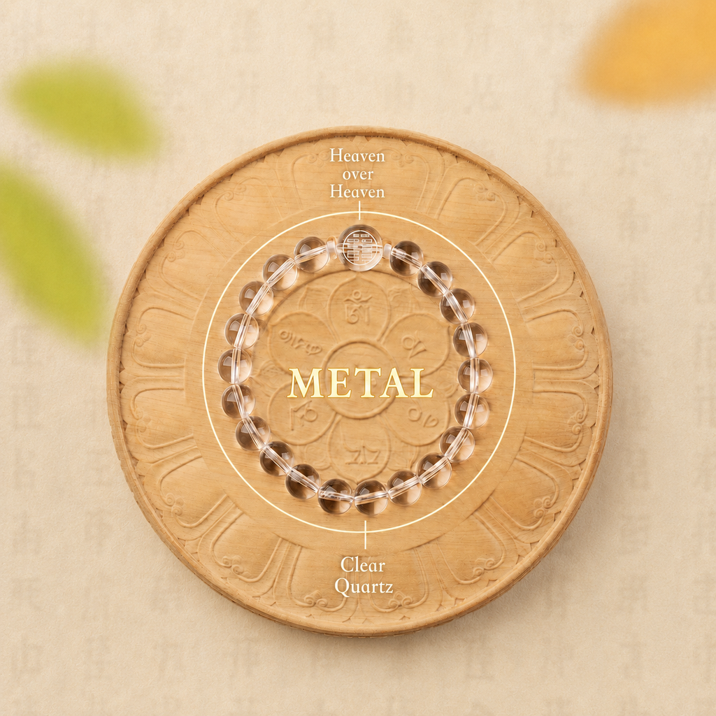 Metal Element Clear Quartz Bracelet