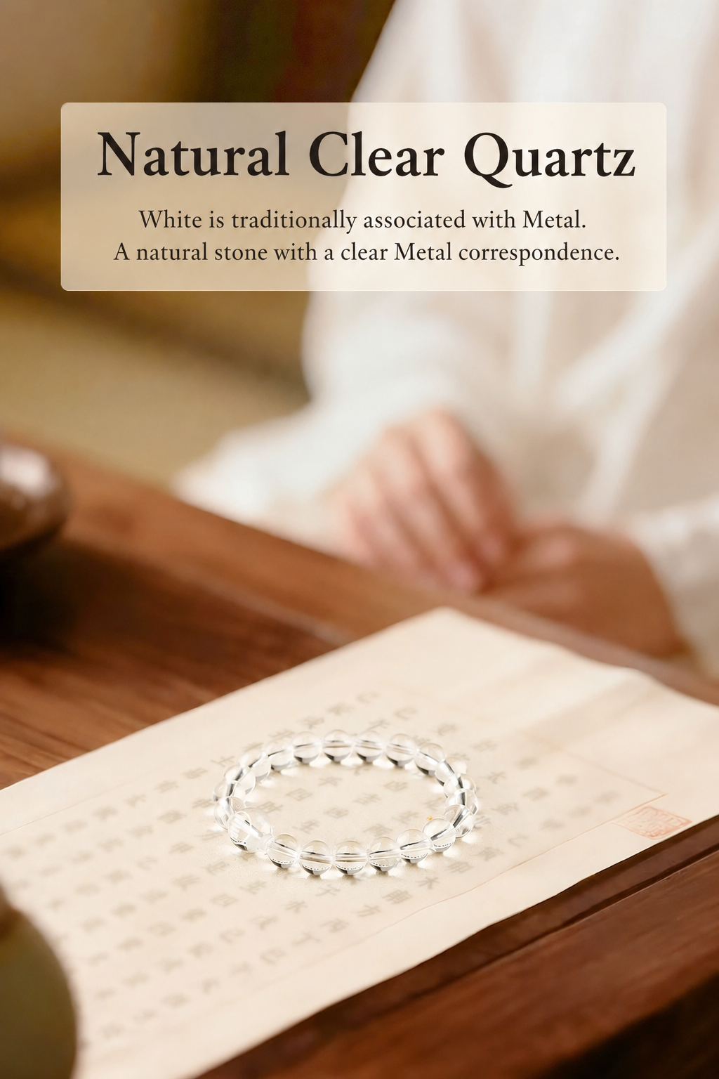 Metal Element Clear Quartz Bracelet